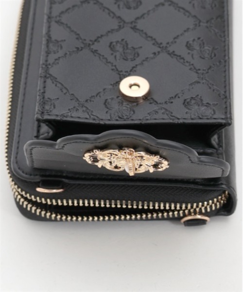 axes femme（アクシーズファム）の「ローズ型押しスマホポシェット（ショルダーバッグ・レディース・ブラック/キナリ/ピンク/ワイン・FREE）」の12枚目の写真