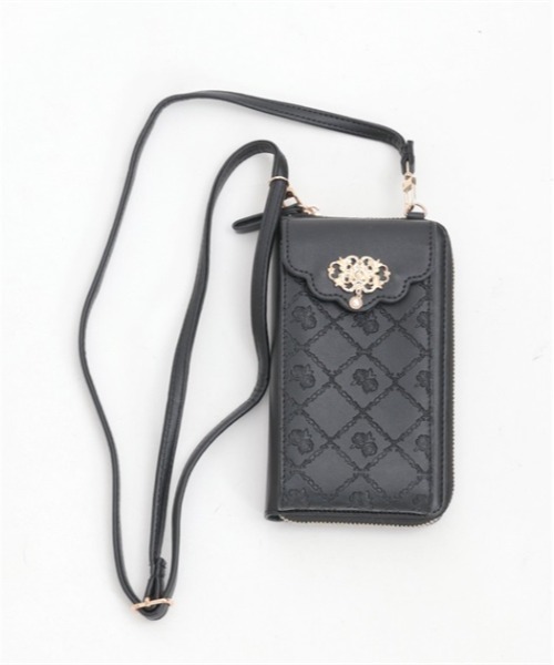 axes femme（アクシーズファム）の「ローズ型押しスマホポシェット（ショルダーバッグ・レディース・ブラック/キナリ/ピンク/ワイン・FREE）」の13枚目の写真