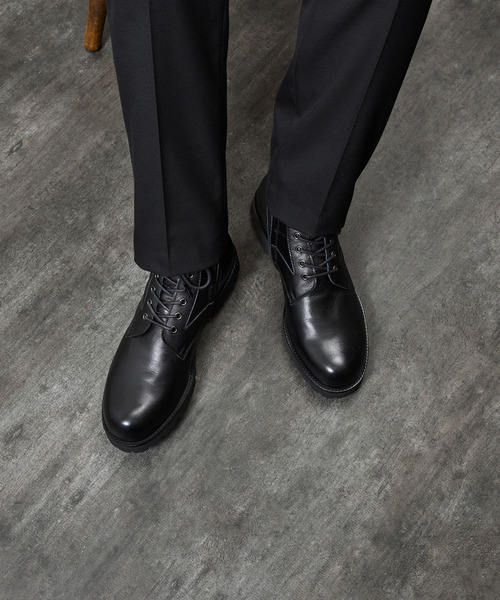 PADRONE パドローネ / SIDE ZIP LACE UP BOOTS (WATER PROOF LEATHER