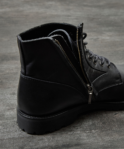 PADRONE(パドローネ)の「PADRONE パドローネ / SIDE ZIP LACE UP BOOTS (WATER PROOF LEATHER) ウォータープルーフサイドジップミリタリーブーツ レインブーツ 撥水 防水 ビブラムソール 日本製 / PU8759-1103(ブーツ・メンズ・ダークブラウン/ブラック・40/41/42)」の22枚目の写真