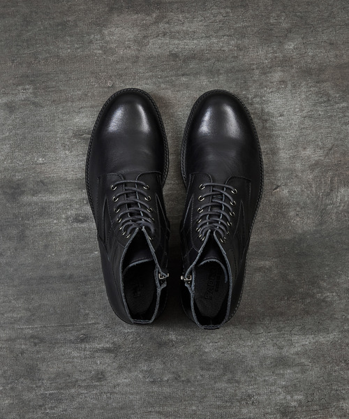 PADRONE(パドローネ)の「PADRONE パドローネ / SIDE ZIP LACE UP BOOTS (WATER PROOF LEATHER) ウォータープルーフサイドジップミリタリーブーツ レインブーツ 撥水 防水 ビブラムソール 日本製 / PU8759-1103(ブーツ・メンズ・ダークブラウン/ブラック・40/41/42)」の20枚目の写真