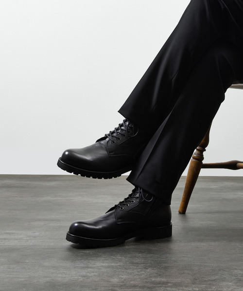 PADRONE(パドローネ)の「PADRONE パドローネ / SIDE ZIP LACE UP BOOTS (WATER PROOF LEATHER) ウォータープルーフサイドジップミリタリーブーツ レインブーツ 撥水 防水 ビブラムソール 日本製 / PU8759-1103(ブーツ・メンズ・ダークブラウン/ブラック・40/41/42)」の15枚目の写真