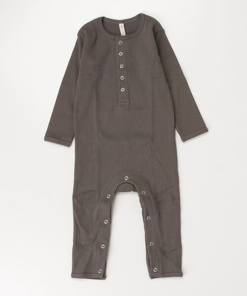 【セール】■Quincy Mae■RIBBED BABY JUMPSUIT | CHARCOAL（その他ベビー用品）｜ONE DAY KMC （ワンデイケーエムシー）