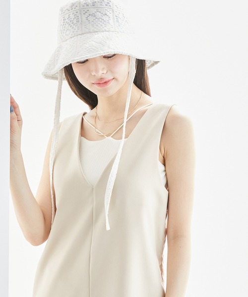 ROPE' PICNIC（ロペピクニック）の「コード使いカップ付きリブキャミインナー（キャミソール・レディース・ブラック/ベージュ/キナリ・36/38）」の2枚目の写真