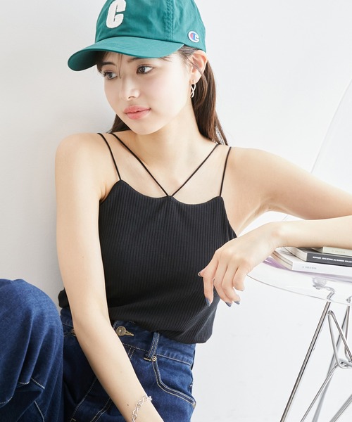 ROPE' PICNIC（ロペピクニック）の「コード使いカップ付きリブキャミインナー（キャミソール・レディース・ブラック/ベージュ/キナリ・36/38）」の3枚目の写真