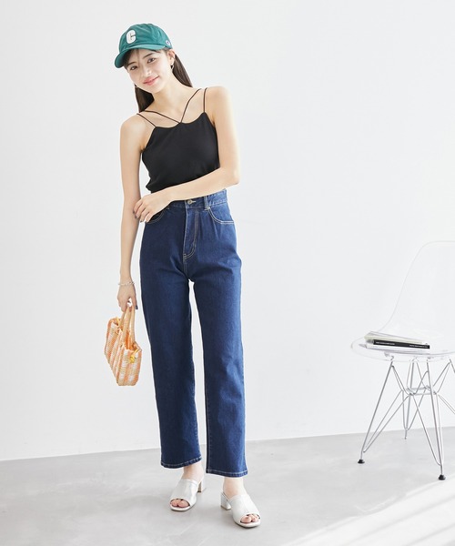 ROPE' PICNIC（ロペピクニック）の「コード使いカップ付きリブキャミインナー（キャミソール・レディース・ブラック/ベージュ/キナリ・36/38）」の4枚目の写真