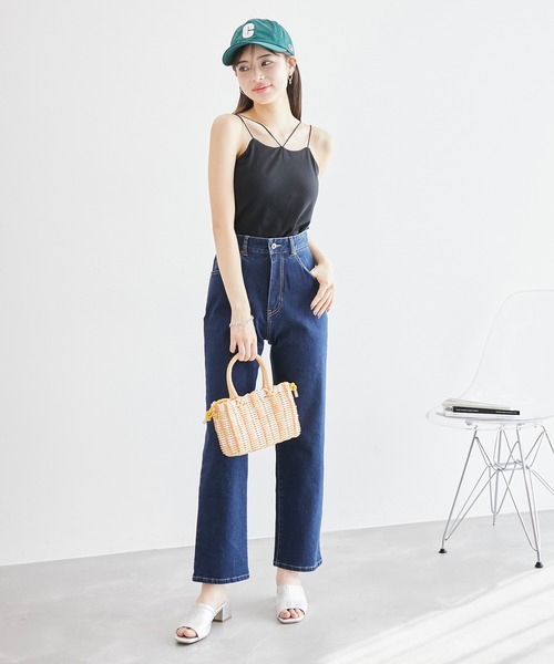 ROPE' PICNIC（ロペピクニック）の「コード使いカップ付きリブキャミインナー（キャミソール・レディース・ブラック/ベージュ/キナリ・36/38）」の5枚目の写真