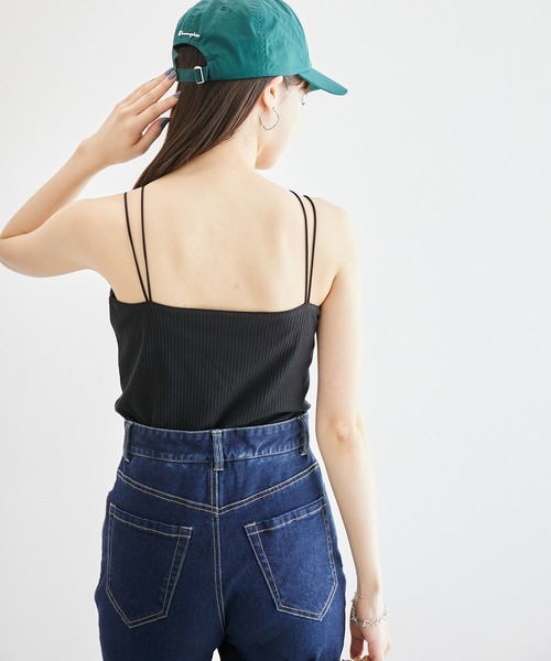 ROPE' PICNIC（ロペピクニック）の「コード使いカップ付きリブキャミインナー（キャミソール・レディース・ブラック/ベージュ/キナリ・36/38）」の8枚目の写真