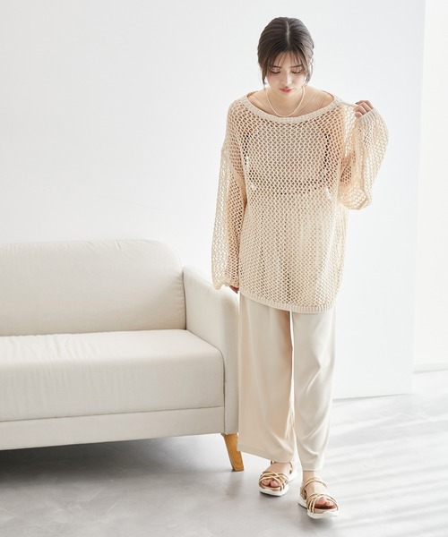 ROPE' PICNIC（ロペピクニック）の「コード使いカップ付きリブキャミインナー（キャミソール・レディース・ブラック/ベージュ/キナリ・36/38）」の21枚目の写真