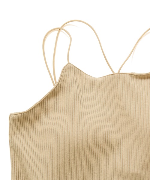 ROPE' PICNIC（ロペピクニック）の「コード使いカップ付きリブキャミインナー（キャミソール・レディース・ブラック/ベージュ/キナリ・36/38）」の19枚目の写真