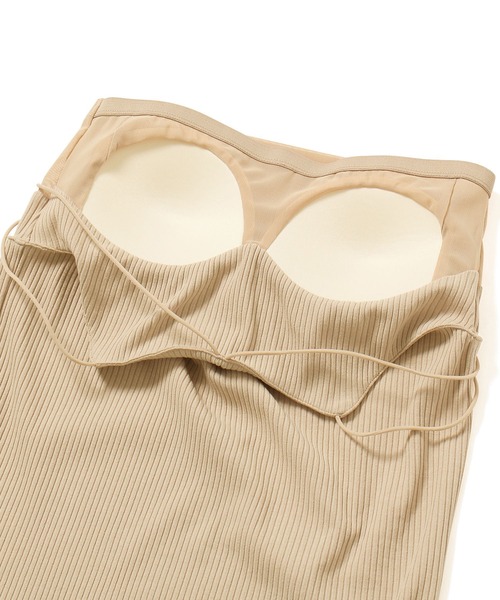 ROPE' PICNIC（ロペピクニック）の「コード使いカップ付きリブキャミインナー（キャミソール・レディース・ブラック/ベージュ/キナリ・36/38）」の9枚目の写真