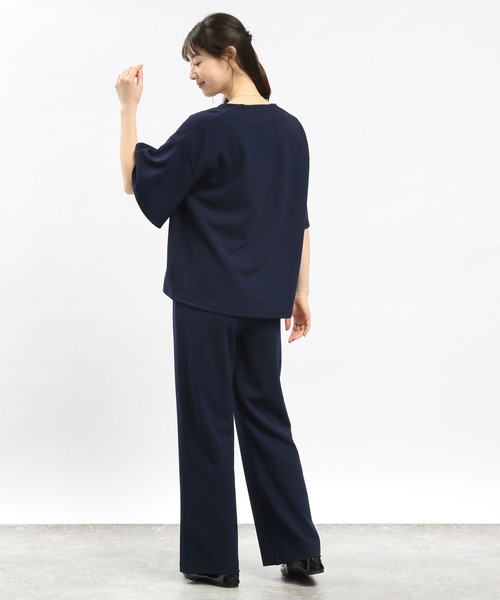 GLOBAL WORK Smile Seed Store（グローバルワーク スマイルシードストア）の「ジョーゼットリラックスパンツ/105269（その他パンツ・レディース・グレイッシュベージュ/ネイビー/ブラック・SMALL/X-LARGE/LARGE/MEDIUM）」の8枚目の写真