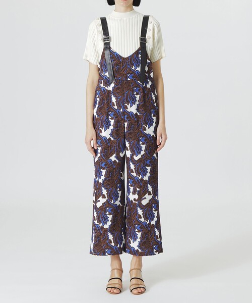 LOVELESS（ラブレス）の「【UVカット/すぐ乾く】リゾートプリントサロペット（サロペット/オーバーオール・レディース・オフホワイト・36）」の9枚目の写真