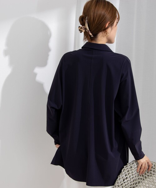 NOLLEY’S（ノーリーズ）の「アクティブ スキッパーシャツ（シャツ/ブラウス・レディース・ネイビー/ホワイト・FREE）」の8枚目の写真