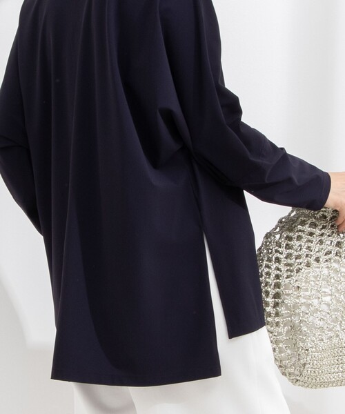 NOLLEY’S（ノーリーズ）の「アクティブ スキッパーシャツ（シャツ/ブラウス・レディース・ネイビー/ホワイト・FREE）」の9枚目の写真