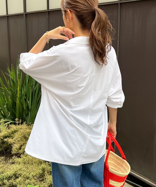 NOLLEY’S（ノーリーズ）の「アクティブ スキッパーシャツ（シャツ/ブラウス・レディース・ネイビー/ホワイト・FREE）」の10枚目の写真