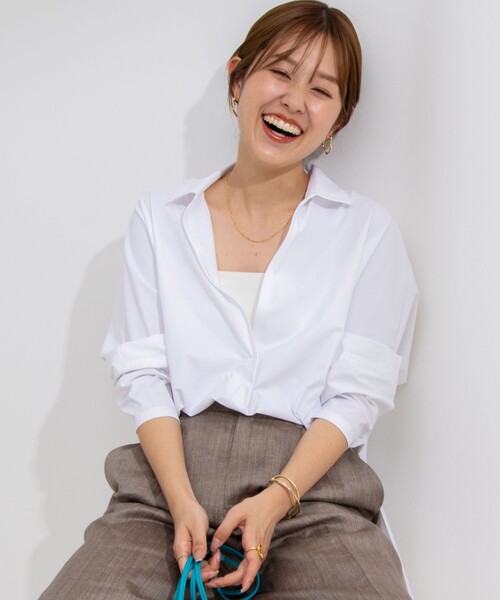 NOLLEY’S（ノーリーズ）の「アクティブ スキッパーシャツ（シャツ/ブラウス・レディース・ネイビー/ホワイト・FREE）」の15枚目の写真