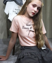 titty＆Co. PETIT | レタリングリボンTシャツ(Tシャツ/カットソー)