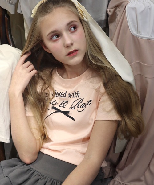 titty＆Co. PETIT（ティティアンドコープティ）の「レタリングリボンTシャツ（Tシャツ/カットソー・レディース・ホワイト/ピンク・FREE）」の11枚目の写真