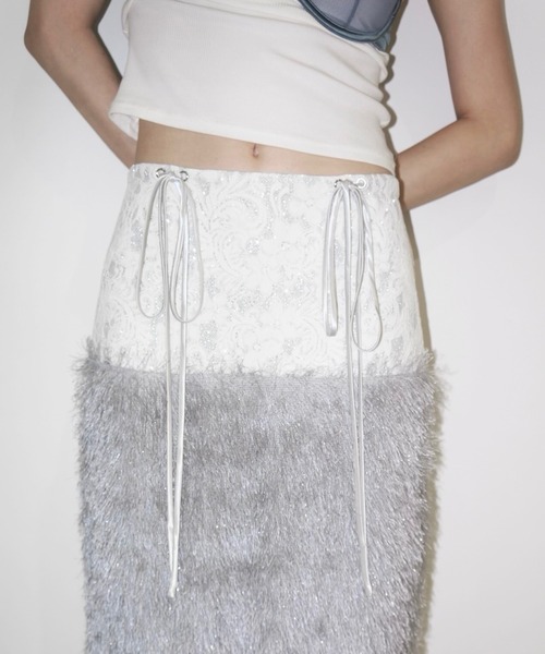 musubore（ムスボレ）の「docking fur SK / ドッキングファースカート（スカート・レディース・シルバー/ブルー/ブラック・0/1）」の14枚目の写真