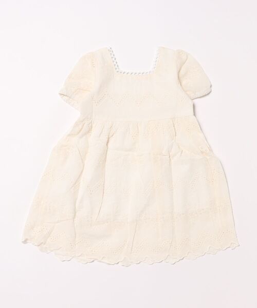 aimoha(アイモハ)の「【aimoha-KIDS-】レース半袖ワンピース (SS)(ワンピース・キッズ・オフホワイト・140/130/120/110/100/90)」の2枚目の写真