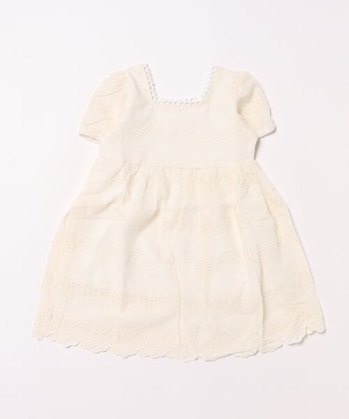 aimoha(アイモハ)の「【aimoha-KIDS-】レース半袖ワンピース (SS)(ワンピース・キッズ・オフホワイト・140/130/120/110/100/90)」の3枚目の写真