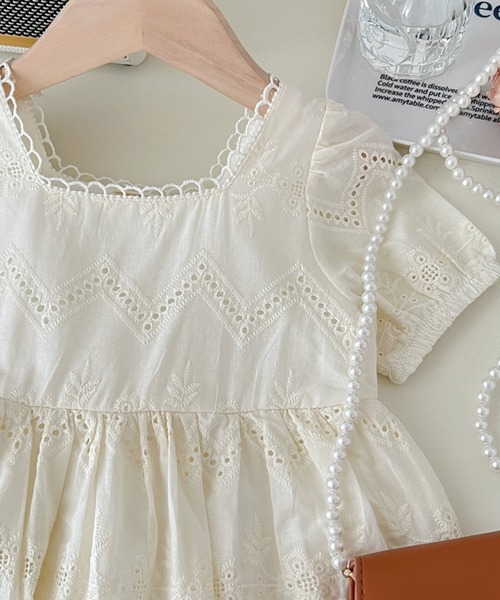 aimoha(アイモハ)の「【aimoha-KIDS-】レース半袖ワンピース (SS)(ワンピース・キッズ・オフホワイト・140/130/120/110/100/90)」の5枚目の写真