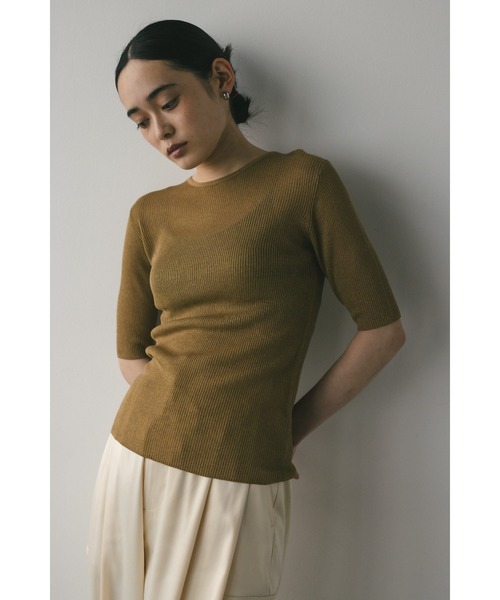 STYLEMIXER(スタイルミキサー)の「シアーリブラメニットトップ(ニット/セーター・レディース・シルバー/ゴールド/ブラック・FREE)」の11枚目の写真