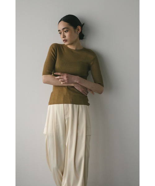 STYLEMIXER(スタイルミキサー)の「シアーリブラメニットトップ(ニット/セーター・レディース・シルバー/ゴールド/ブラック・FREE)」の13枚目の写真