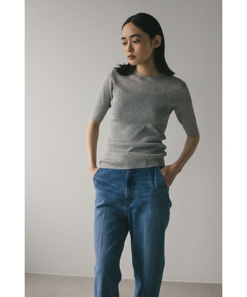 STYLEMIXER(スタイルミキサー)の「シアーリブラメニットトップ(ニット/セーター・レディース・シルバー/ゴールド/ブラック・FREE)」の21枚目の写真