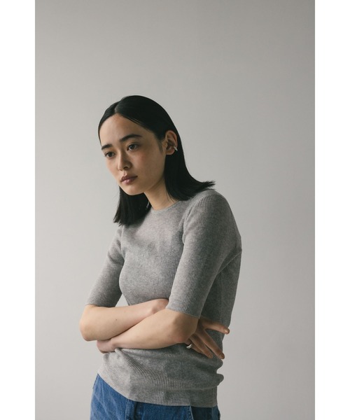 STYLEMIXER(スタイルミキサー)の「シアーリブラメニットトップ(ニット/セーター・レディース・シルバー/ゴールド/ブラック・FREE)」の20枚目の写真