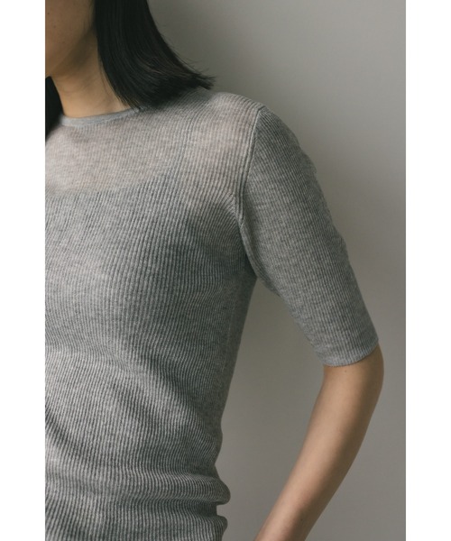 STYLEMIXER(スタイルミキサー)の「シアーリブラメニットトップ(ニット/セーター・レディース・シルバー/ゴールド/ブラック・FREE)」の19枚目の写真