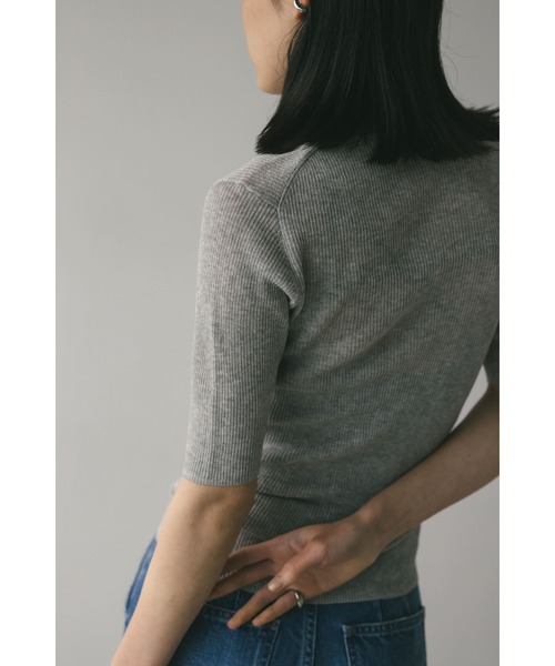 STYLEMIXER(スタイルミキサー)の「シアーリブラメニットトップ(ニット/セーター・レディース・シルバー/ゴールド/ブラック・FREE)」の15枚目の写真