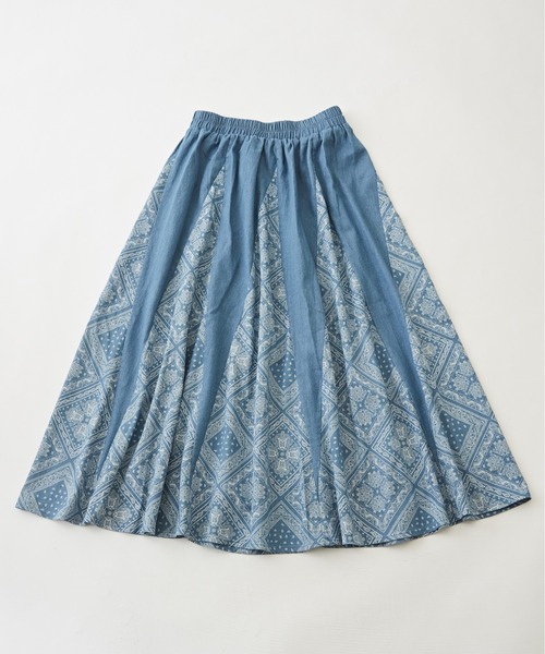 CUBE SUGAR（キューブシュガー）の「ペイズリープリントデニム切替スカート（デニムスカート・レディース・ライトブルー/インディゴブルー・M）」の21枚目の写真