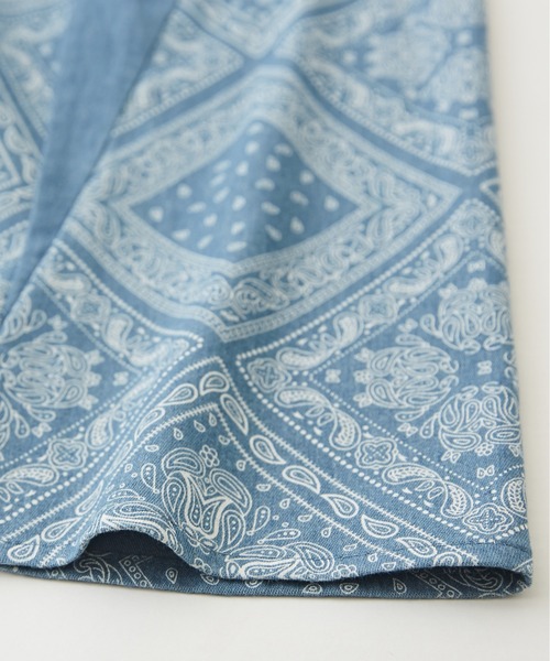 CUBE SUGAR（キューブシュガー）の「ペイズリープリントデニム切替スカート（デニムスカート・レディース・ライトブルー/インディゴブルー・M）」の3枚目の写真