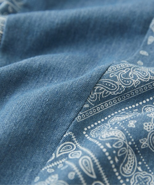 CUBE SUGAR（キューブシュガー）の「ペイズリープリントデニム切替スカート（デニムスカート・レディース・ライトブルー/インディゴブルー・M）」の5枚目の写真