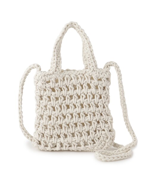 SHOO・LA・RUE（シューラルー）の「◆マクラメミニショルダーバッグ（ショルダーバッグ・レディース・アイボリー/ライトオレンジ系/キャメル/イエロー・00）」の2枚目の写真