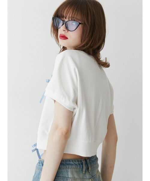 jouetie(ジュエティ)の「レースアップリボントップス(Tシャツ/カットソー・レディース・ブラック/オフホワイト/レッド・MEDIUM)」の13枚目の写真