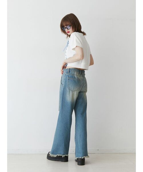 jouetie(ジュエティ)の「レースアップリボントップス(Tシャツ/カットソー・レディース・ブラック/オフホワイト/レッド・MEDIUM)」の16枚目の写真