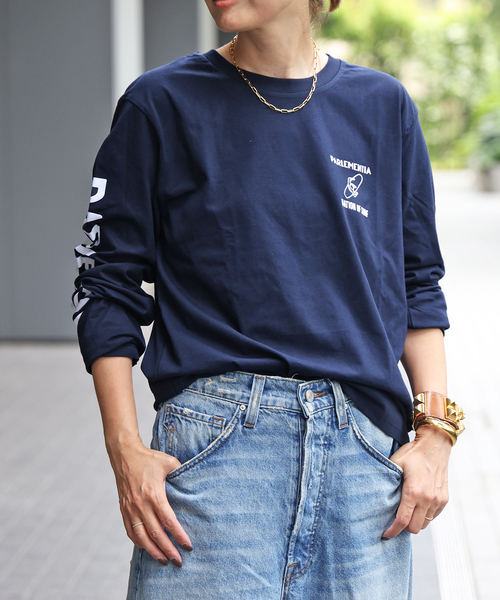 Deuxieme Classe (ドゥーズィエムクラス) 【PARLEMENTIA/パルモンティア】 MANCHES LONGUES Tシャツ ネイビー FREE Deuxieme Classe（ドゥーズィエムクラス）の「【PARLEMENTIA/パルモン
