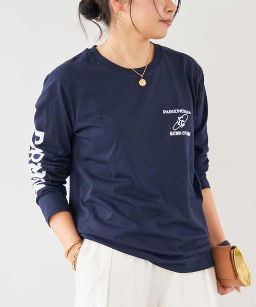 Deuxieme Classe (ドゥーズィエムクラス) 【PARLEMENTIA/パルモンティア】 MANCHES LONGUES Tシャツ ネイビー FREE Deuxieme Classe（ドゥーズィエムクラス）の「【PARLEMENTIA/パルモン