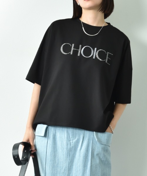 INTERPLANET(インタープラネット)の「ビジュロゴTシャツ(Tシャツ/カットソー・レディース・オフホワイト/ブラック・FREE)」の2枚目の写真