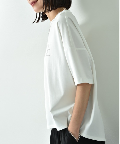 INTERPLANET(インタープラネット)の「ビジュロゴTシャツ(Tシャツ/カットソー・レディース・オフホワイト/ブラック・FREE)」の7枚目の写真