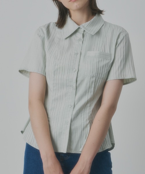 GIUNON(ジウノン)の「big collar flare shirt / ビッグカラーフレアシャツ(シャツ/ブラウス・レディース・アイボリー/ミント・FREE)」の20枚目の写真