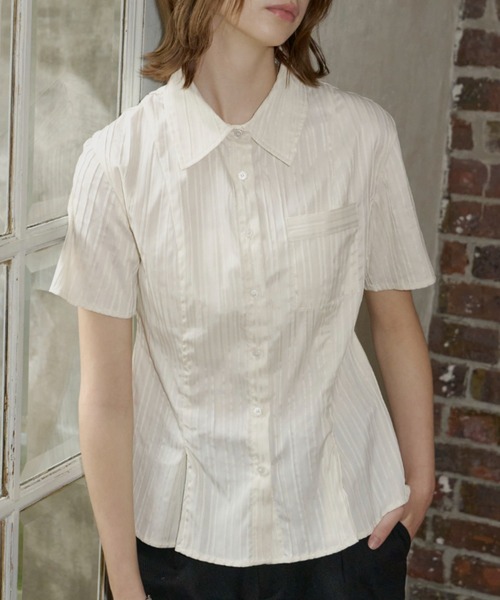 ★美品★ GIUNON ジウノン　ビッグカラーフレアシャツ　アイボリー big collar flare shirt / ビッグカラーフレアシャツ（シャツ