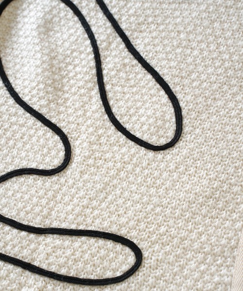 【セール】ライン刺繍 透かし編みニット レイヤード ラップスカート（スカート）｜Aphlotus（アプロタス）