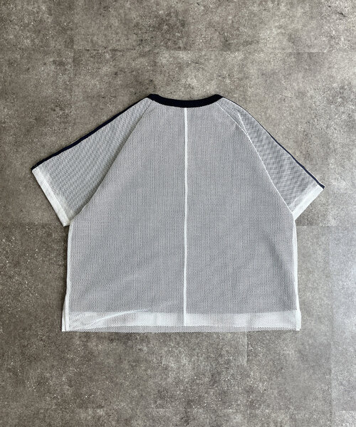 CPCM（シーピーシーエム）の「メッシュレイヤーナンバリングT（Tシャツ/カットソー・レディース・ネイビー/オフホワイト/ブラック・FREE）」の14枚目の写真