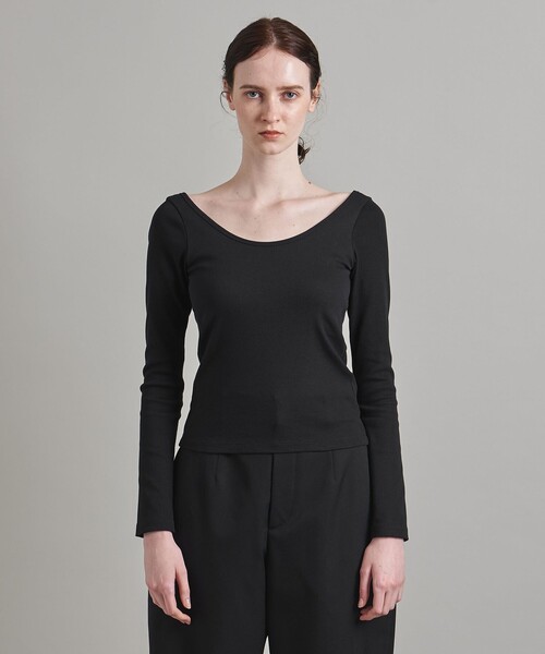 LOEFF（ロエフ）の「＜LOEFF＞ラウンドネック ロングスリーブTシャツ（Tシャツ/カットソー・レディース・ネイビー/ブラック・FREE）」の9枚目の写真