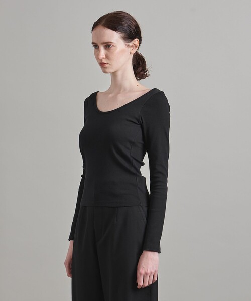 LOEFF（ロエフ）の「＜LOEFF＞ラウンドネック ロングスリーブTシャツ（Tシャツ/カットソー・レディース・ネイビー/ブラック・FREE）」の10枚目の写真