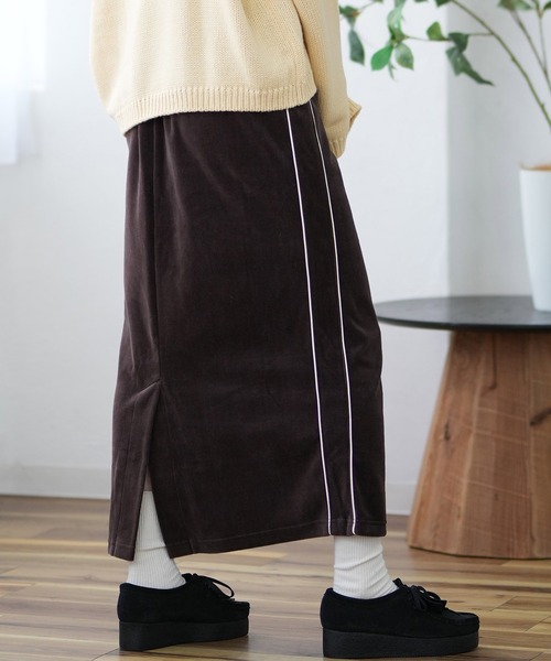 CONVERSE（コンバース）の「CONVERSE/コンバース ベロアスカート セットアップ対応 4487-2461（スカート・レディース・ブラウン/ネイビー/グレイッシュベージュ・L/M）」の7枚目の写真